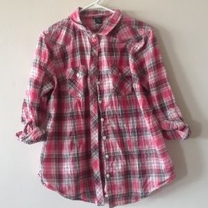 Pink Plaid button down